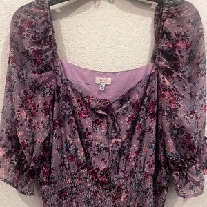 Floral purple summer dress